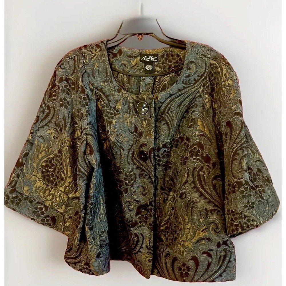 Russell Kemp New York Women's Blazer Jacket Blue Paisley Tapestry Size 14